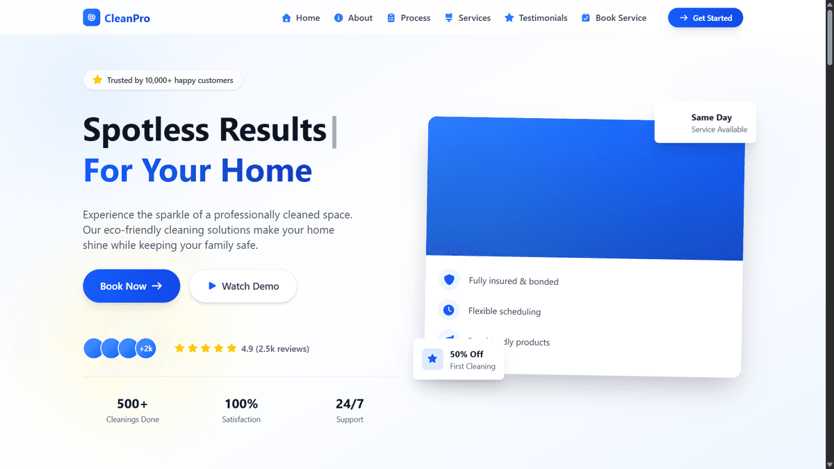 CleanPro – Service Platform & Admin Suite