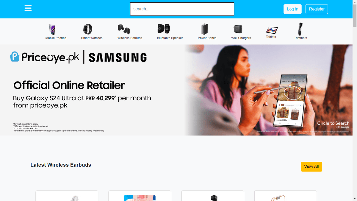 PriceOye Electronics UI Clone