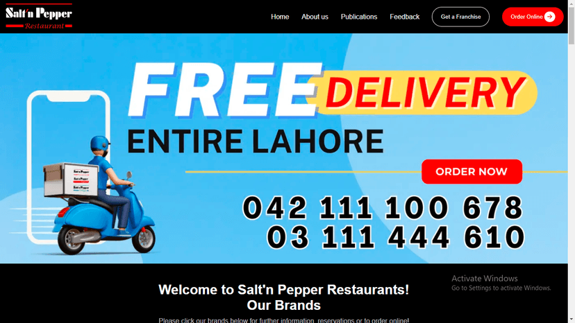 Salt and Pepper - Restaurant Website UI